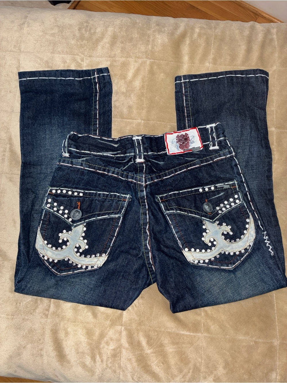 Laguna Beach Jean Company Y2K Skull Swarovski Crystal Studs size 34x26